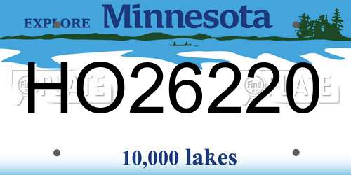 HO26220 Minnesota License Plate