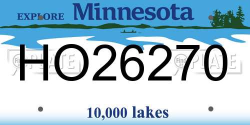 HO26270 Minnesota License Plate