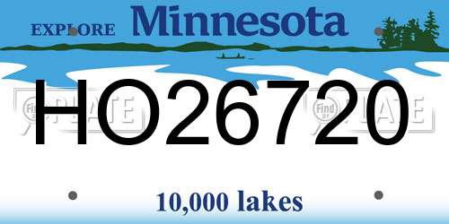 HO26720 Minnesota License Plate
