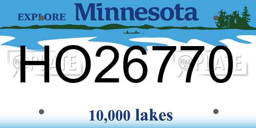 HO26770 Minnesota License Plate