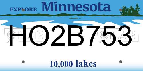 HO2B753 Minnesota License Plate