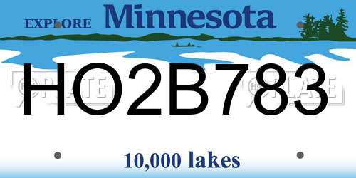 HO2B783 Minnesota License Plate