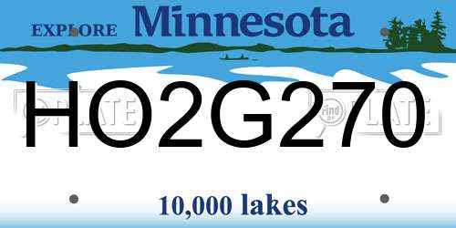 HO2G270 Minnesota License Plate