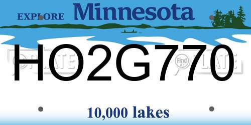 HO2G770 Minnesota License Plate