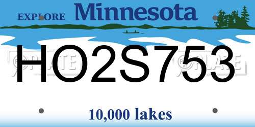 HO2S753 Minnesota License Plate
