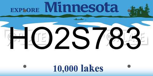HO2S783 Minnesota License Plate
