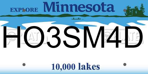 HO3SM4D Minnesota License Plate