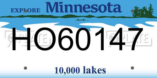 HO60147 Minnesota License Plate