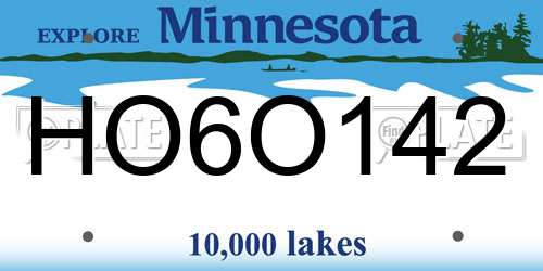 HO6O142 Minnesota License Plate