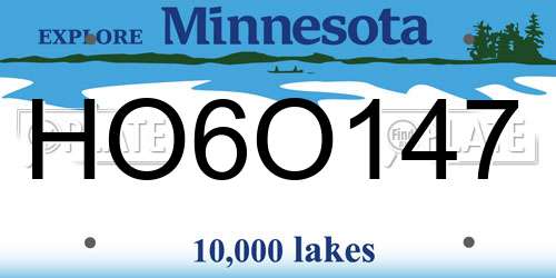 HO6O147 Minnesota License Plate