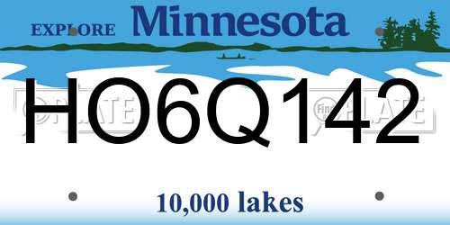 HO6Q142 Minnesota License Plate