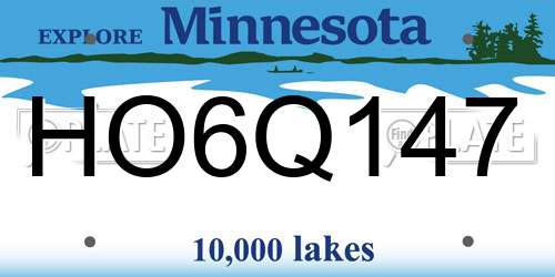 HO6Q147 Minnesota License Plate