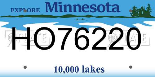 HO76220 Minnesota License Plate