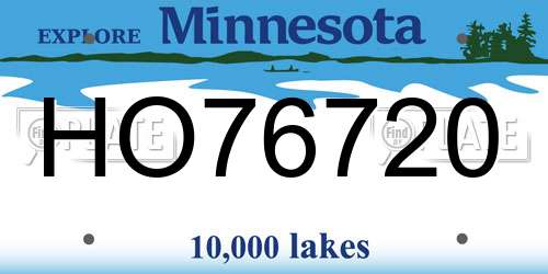 HO76720 Minnesota License Plate
