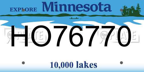 HO76770 Minnesota License Plate