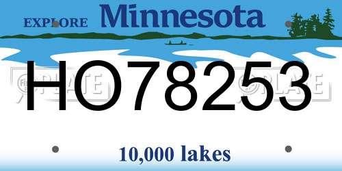 HO78253 Minnesota License Plate