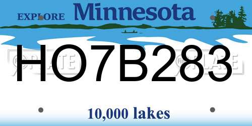 HO7B283 Minnesota License Plate
