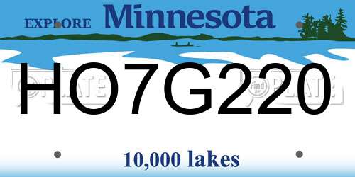 HO7G220 Minnesota License Plate