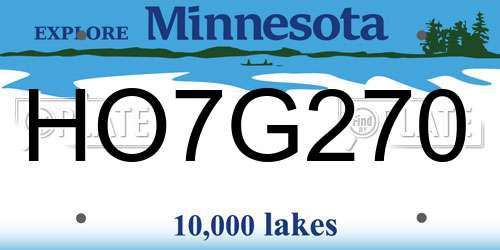 HO7G270 Minnesota License Plate