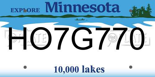 HO7G770 Minnesota License Plate