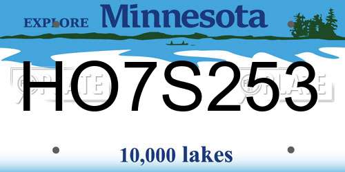 HO7S253 Minnesota License Plate
