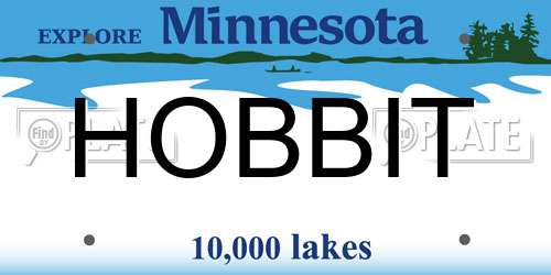 HOBBIT Minnesota License Plate