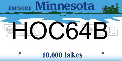 HOC64B Minnesota License Plate