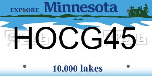 HOCG45 Minnesota License Plate