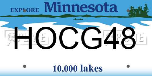 HOCG48 Minnesota License Plate