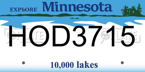 HOD3715 Minnesota License Plate