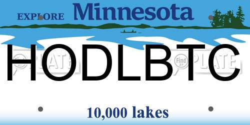 HODLBTC Minnesota License Plate