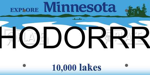 HODORRR Minnesota License Plate
