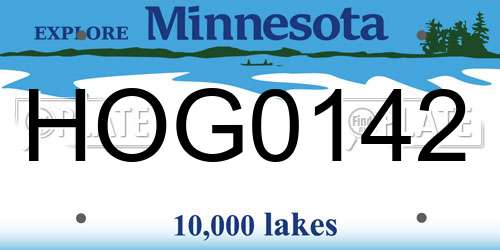 HOG0142 Minnesota License Plate