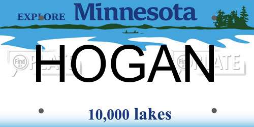 HOGAN Minnesota License Plate