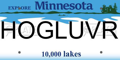 HOGLUVR Minnesota License Plate