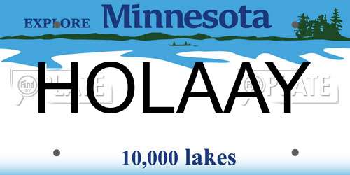 HOLAAY Minnesota License Plate