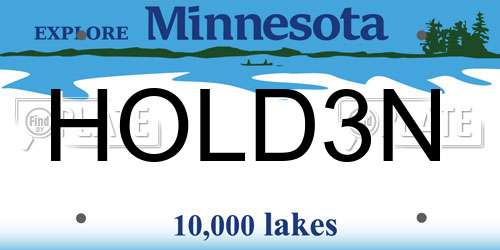 HOLD3N Minnesota License Plate
