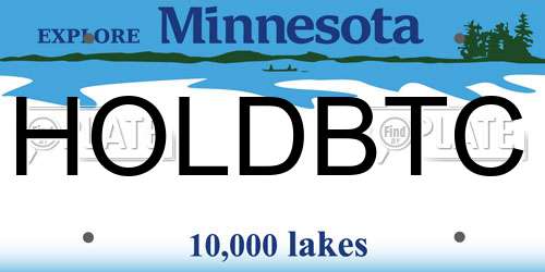 HOLDBTC Minnesota License Plate