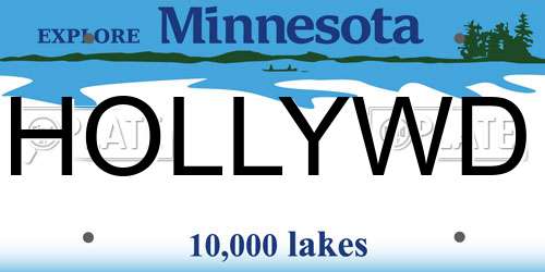 HOLLYWD Minnesota License Plate