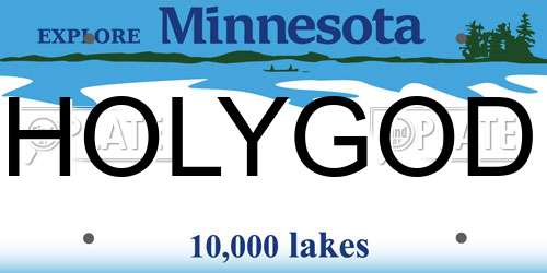 HOLYGOD Minnesota License Plate