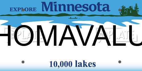 HOMAVALU Minnesota License Plate