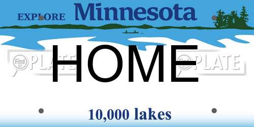 HOME Minnesota License Plate