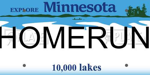 HOMERUN Minnesota License Plate