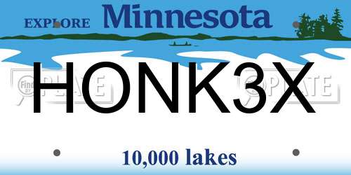 HONK3X Minnesota License Plate