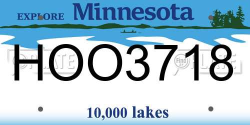 HOO3718 Minnesota License Plate