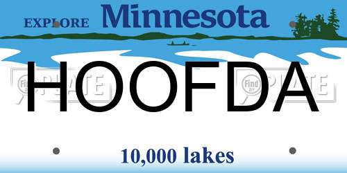 HOOFDA Minnesota License Plate