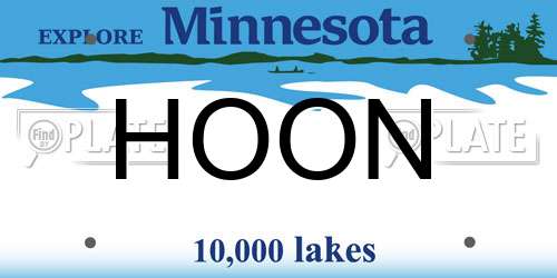 HOON Minnesota License Plate