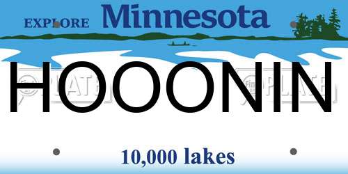 HOOONIN Minnesota License Plate