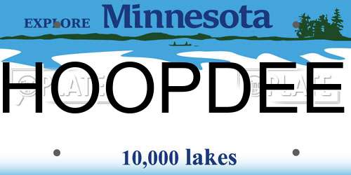 HOOPDEE Minnesota License Plate