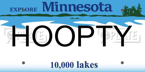 HOOPTY Minnesota License Plate